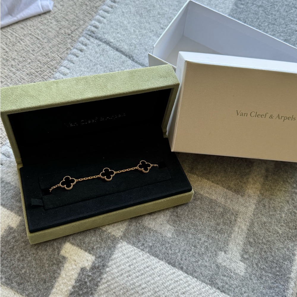 Van Cleef & Arpels Black and Gold Alhambra Bracelet